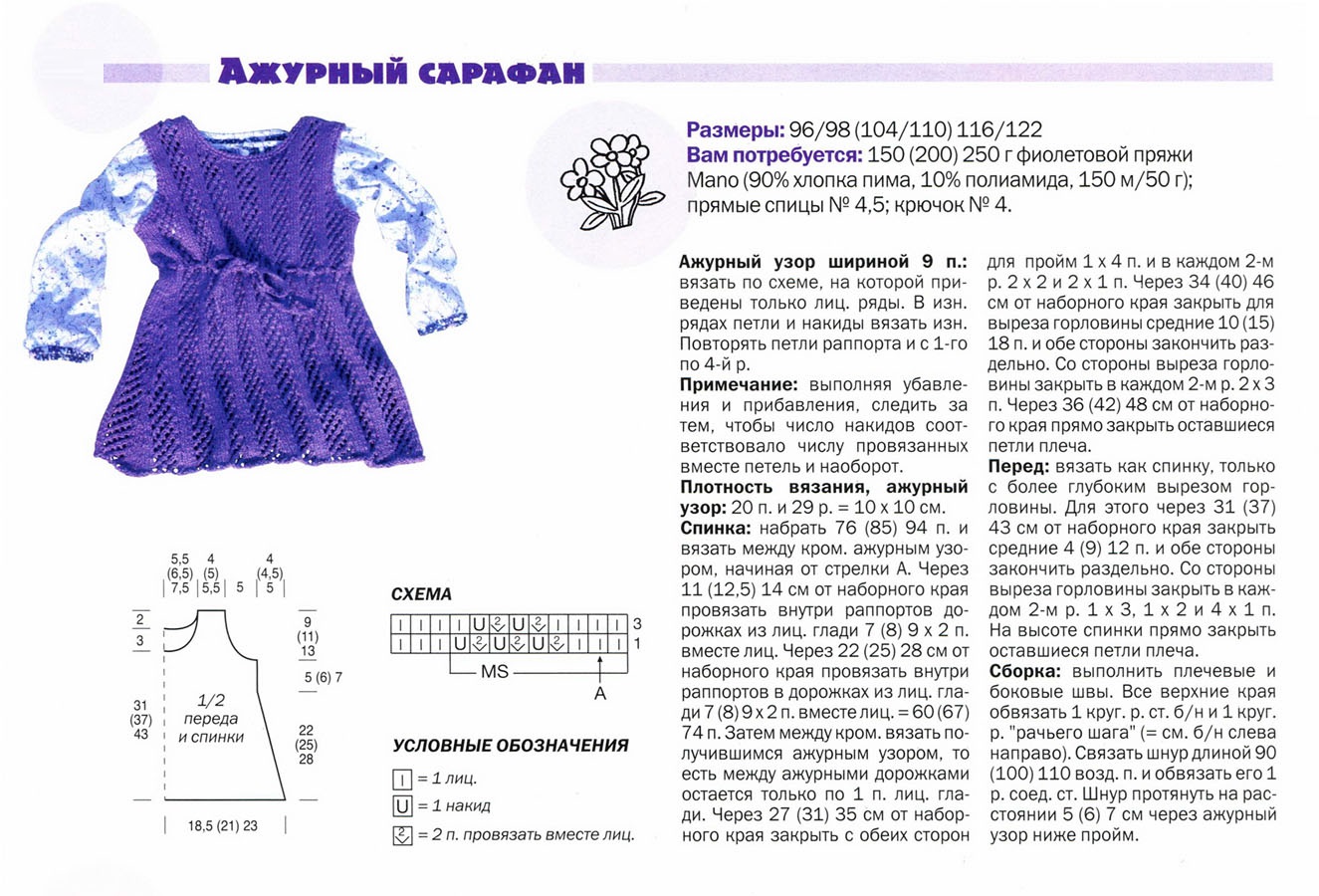 Схема вязания сарафана на спицах Схема вязания сарафана на спицах