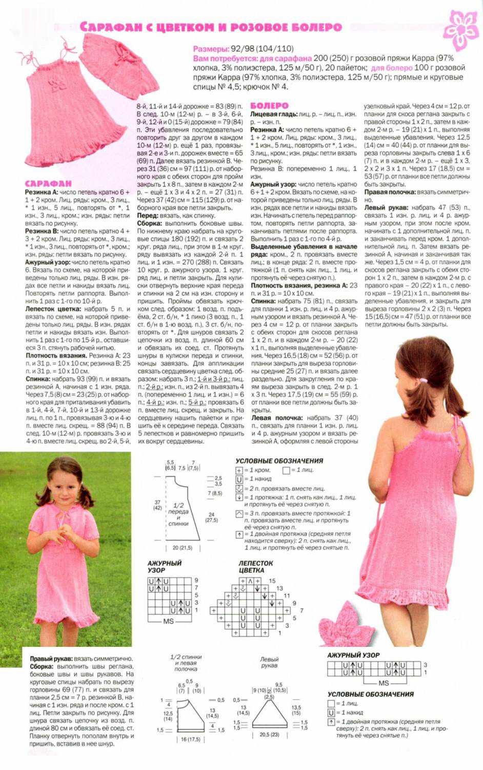 Платье для девочки спицами с описанием